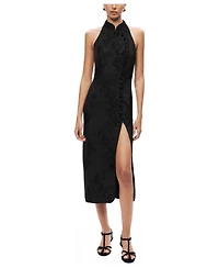 Nocturne Women's High-Neck Button-Detail Midi Dress