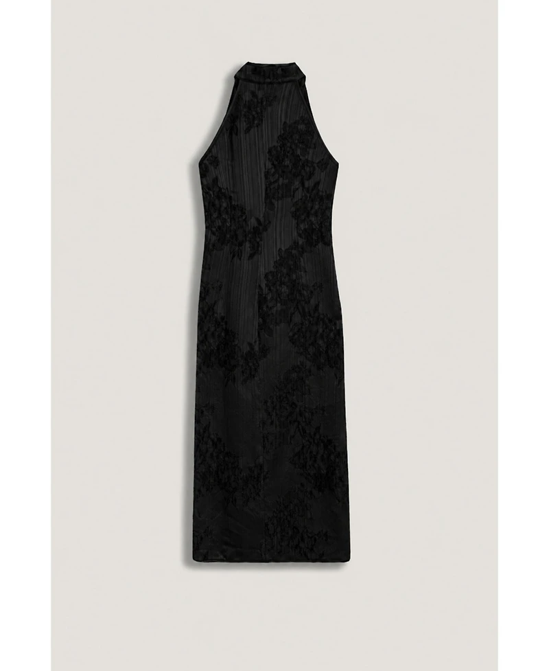 Nocturne Women's High-Neck Button-Detail Midi Dress