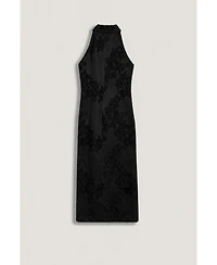Nocturne Women's High-Neck Button-Detail Midi Dress