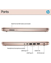 Hp Essential 14" Traditional Laptop Intel N-Series 4GB Ram Intel Graphics 128GB eMMC Storage Windows 11 Home 60Hz - Rose