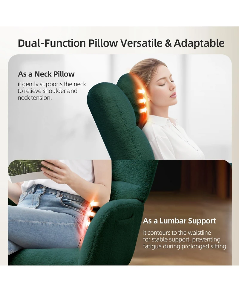 homfan High Back Rocking Chair, Upholstered Glider Accent Armchair with Soft Fleece Fabric for Living Room or Bedroom