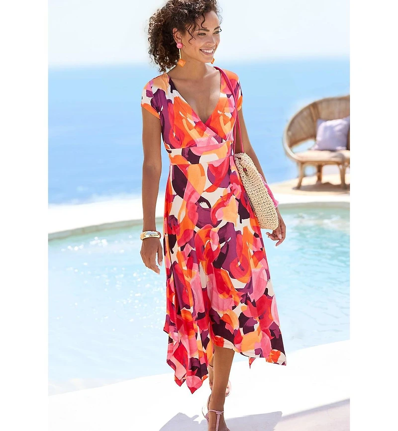 Lascana Women's Handkerchief Hem Dress