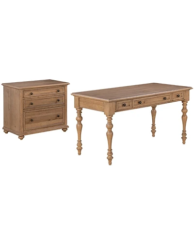 Willowmere 2-Piece Writing Desk & File Cabinet Set, Macy Exclusive