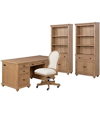 Willowmere 4-Piece Home Office Set (Executive Desk, Desk Chair & 2 Bookcases), Macy's Exclusive