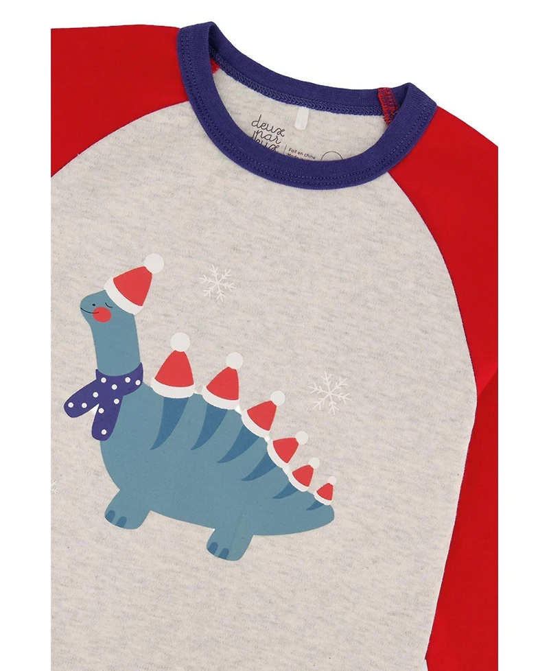Deux par Deux Little Boys 6-12 Cotton Two Piece Pajama Set Dinosaur Print