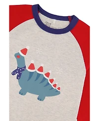Deux par Deux Little Boys 6-12 Cotton Two Piece Pajama Set Dinosaur Print
