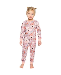 Deux par Deux Toddler Girls(2T-5T) Cotton Two Piece Pajama Set Floral Print