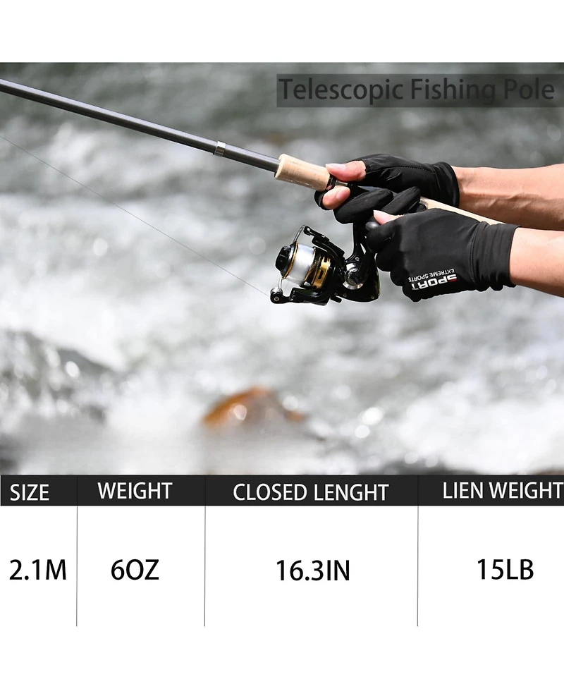 Aofar 6.9FT Carbon Fiber Fishing Rod Reel Combo Kit