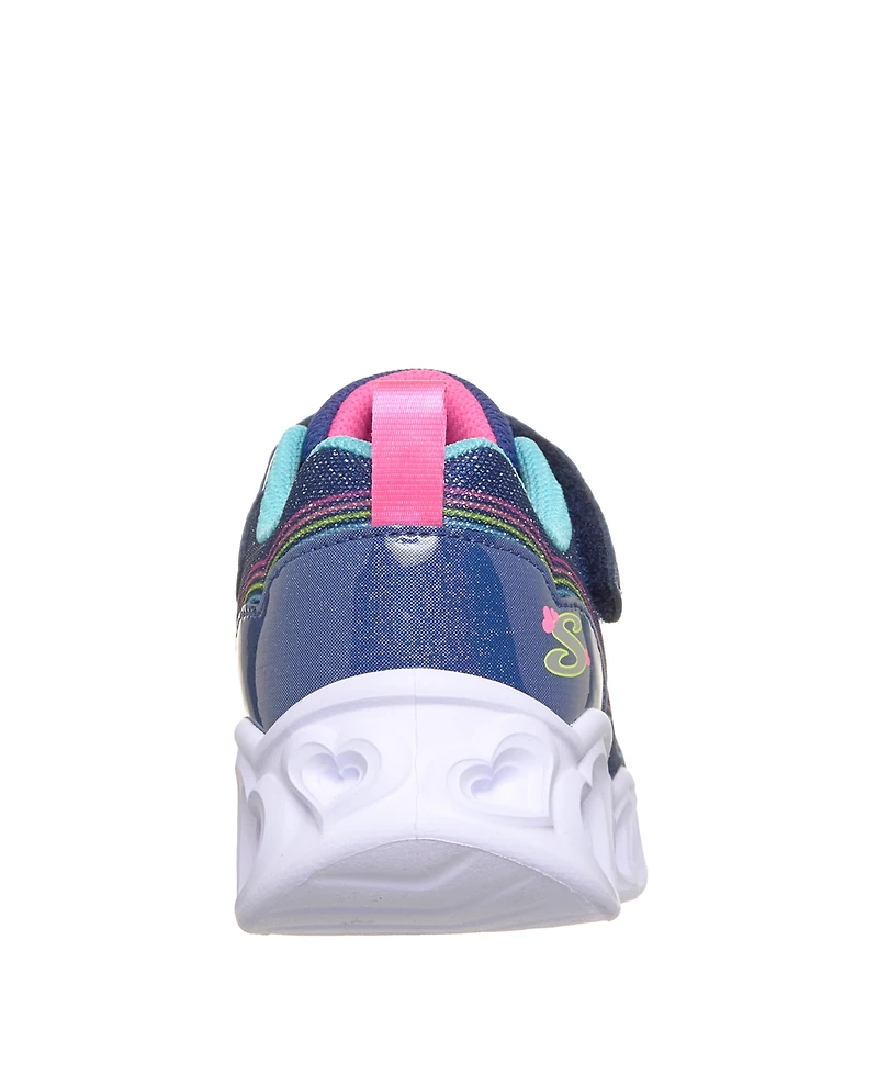 Skechers Little Girls Heart Lights - Bubble Love Light-Up Stay-Put Closure Sneakers from Finish Line