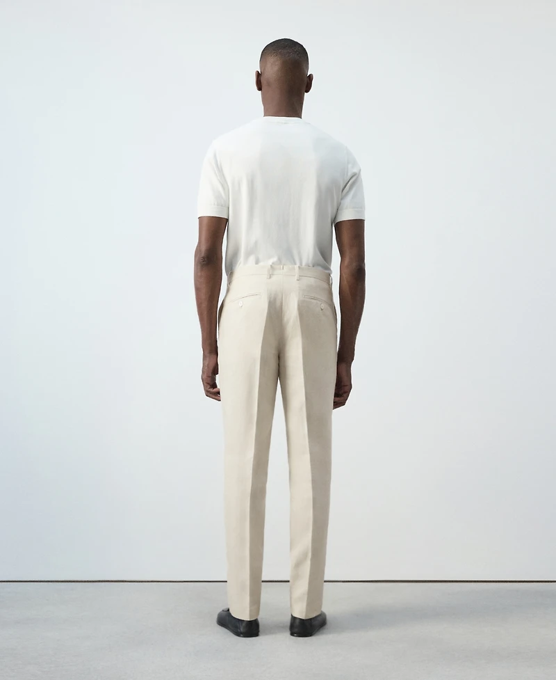 Mango Men's Amalfi Linen Slim-Fit Suit Pants