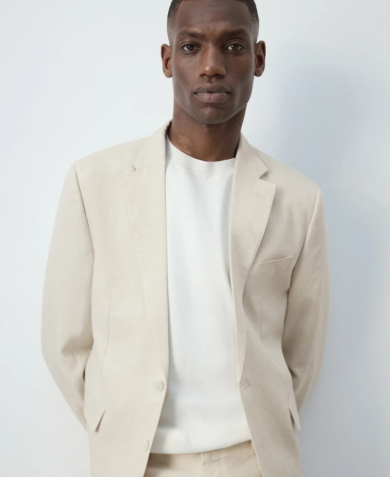 Mango Men's Amalfi Linen Slim-Fit Suit Blazer