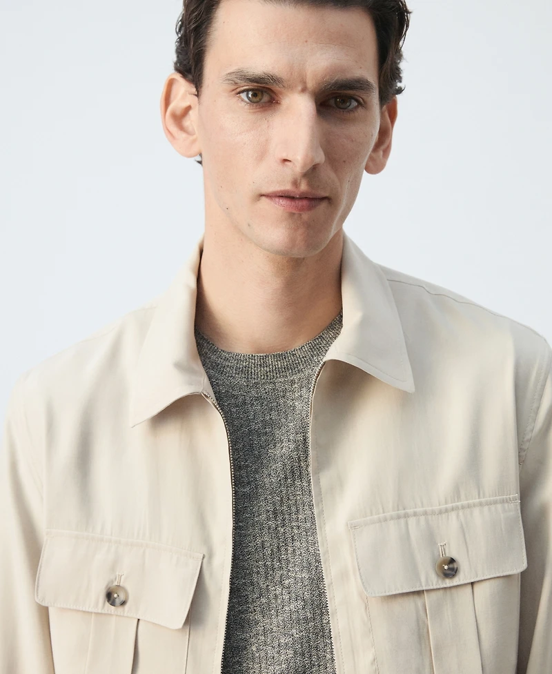 Mango Men's Pockets Regular-Fit Modal Jacket