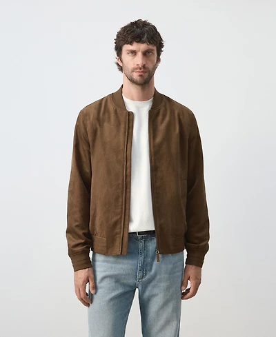 Mango Men's Suede-Effect Bomber Jacket