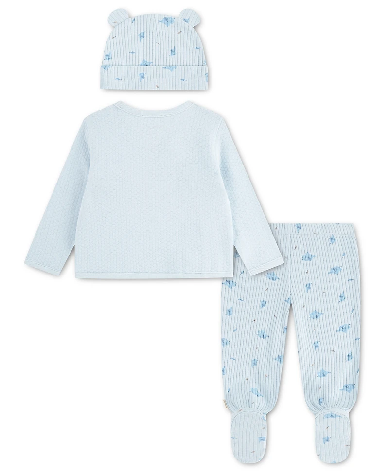 Huggies Baby Boys' Babywear Long-Sleeve Top, Footed Pants and Hat