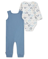 Huggies Baby Boys' Sleeveless Overalls and Long-Sleeve Bodysuit, 2-Piece Set