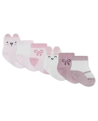 Huggies Baby Girls' 1M-4T Babywear Quarter Socks, 6-Pack