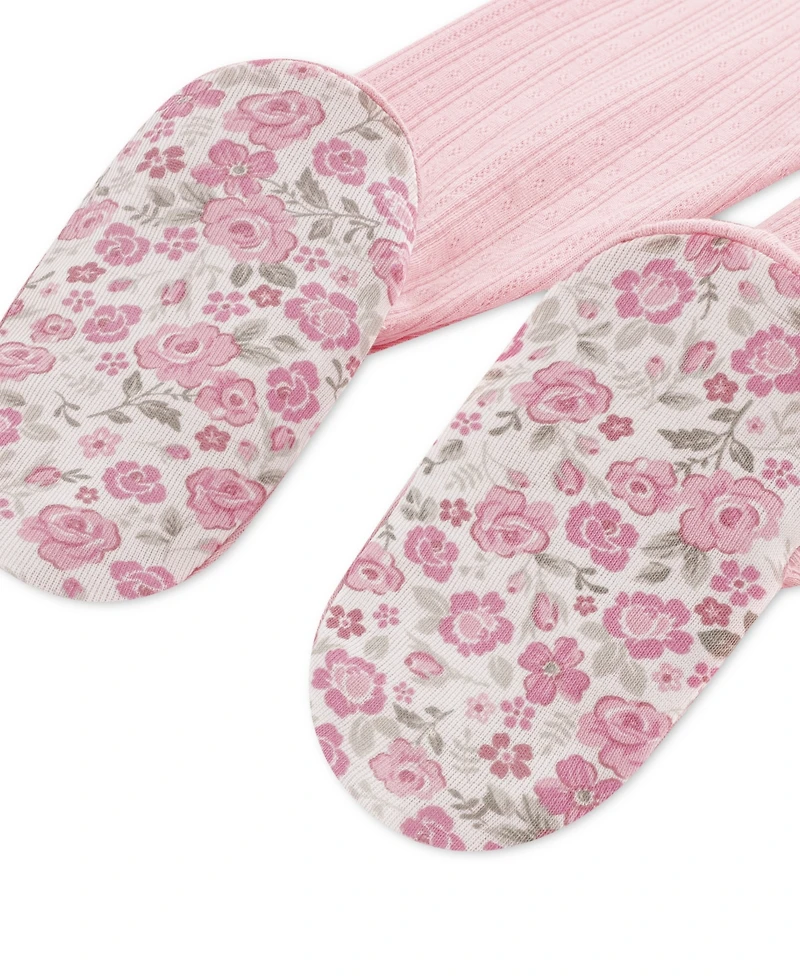 Huggies Baby Girls' Babywear Long-Sleeve Top, Footed Pants and Hat, 3-Piece Set
