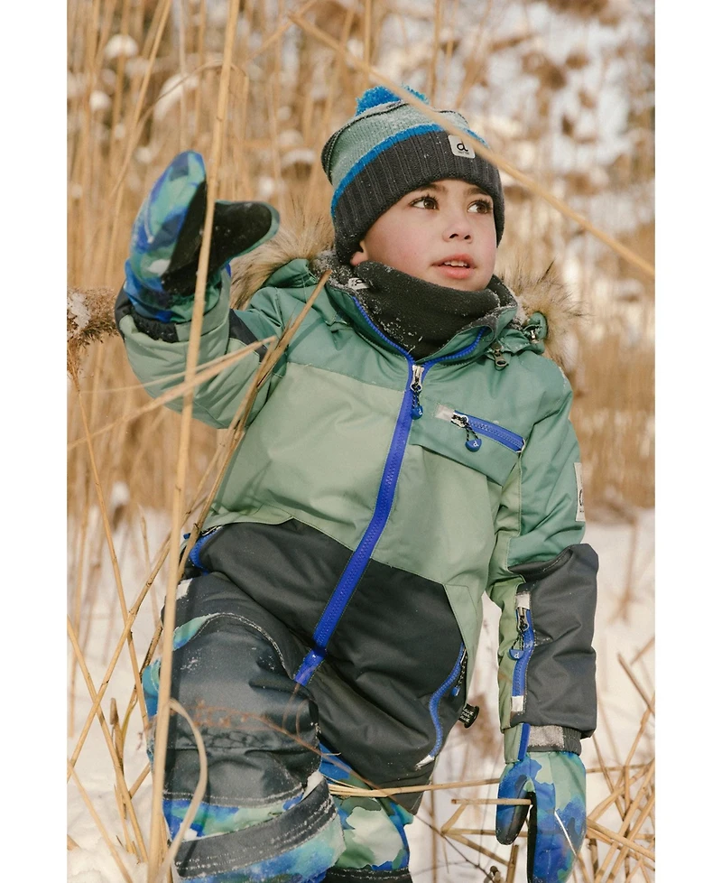 Deux par Toddler Boys Two Piece Play Snowsuit and Colorblock with Camouflage Pants 2T-5T