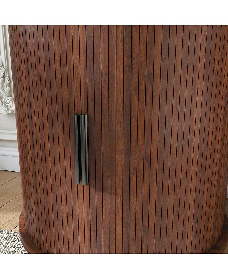 Streamdale Furniture Set of 2 Mid Century Modern Cylinder End Tables with Charging Station