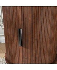 Streamdale Furniture Set of 2 Mid Century Modern Cylinder End Tables with Charging Station