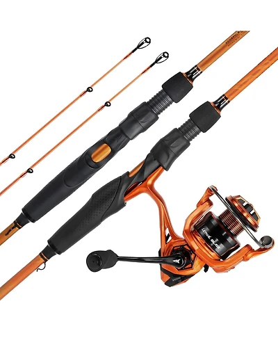 Aofar 6'8" Lethal Blaze-tip Fishing Rod Spinning Baitcaster Graphite 2pcs+extra Tip
