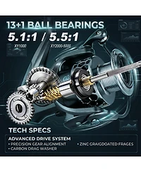 Aofar 5.91 Feet Rod + Xy Telescopic Fishing Rod Carbon Fiber Spinning Reel Accessories