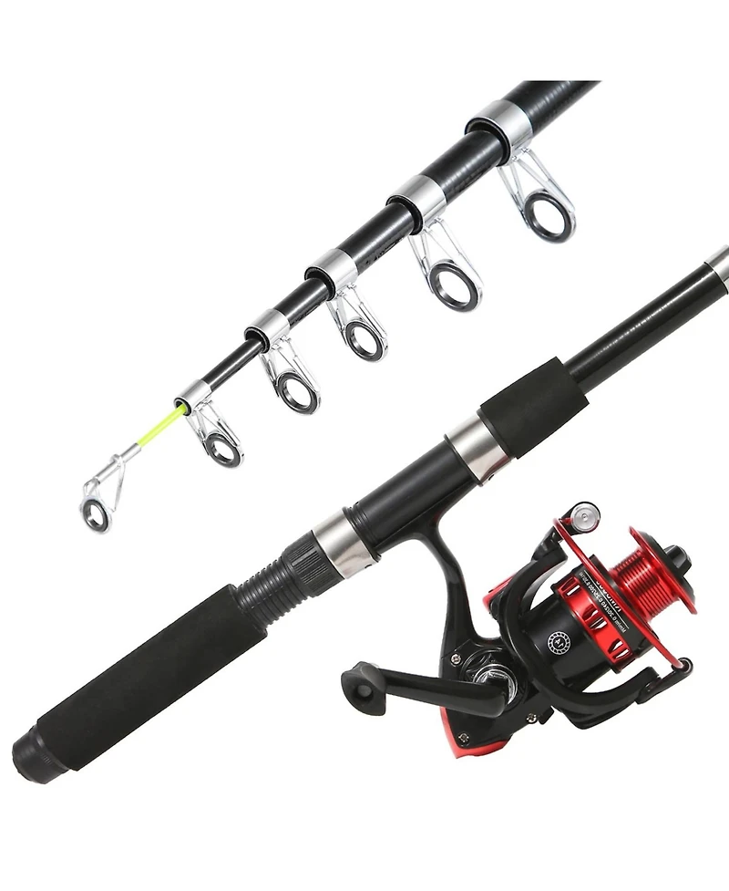 Aofar 6.9feet Fishing Rod Telescopic Carbon Fiber Spinning Reel Combo Set