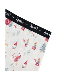 Deux par Little and Big Boy (6-12)Boxer Pack Of 3 Holiday Prints