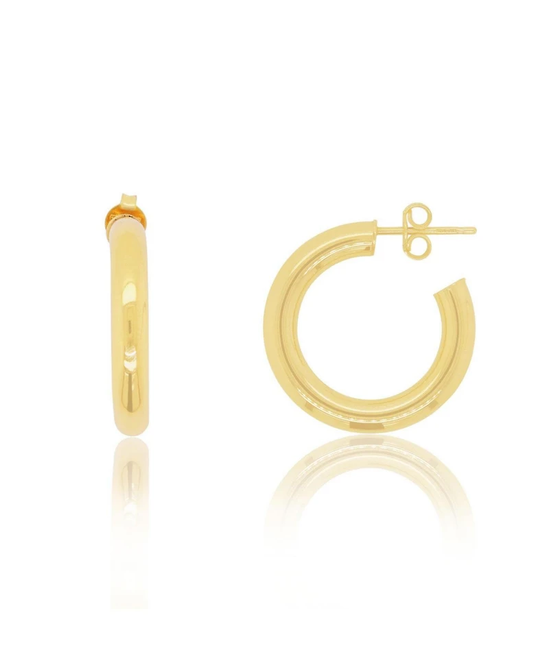 The Lovery Gold Tube Hoop Earrings 14K Gold 23 millimeters