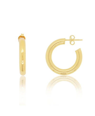 The Lovery Gold Tube Hoop Earrings 14K Gold 23 millimeters