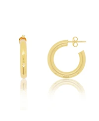 The Lovery Gold Tube Hoop Earrings 14K Gold 23 millimeters