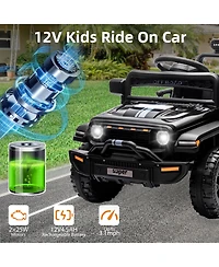 homfan 12V Ride On Truck with Remote Control and Led Headlights, Ages 3-5