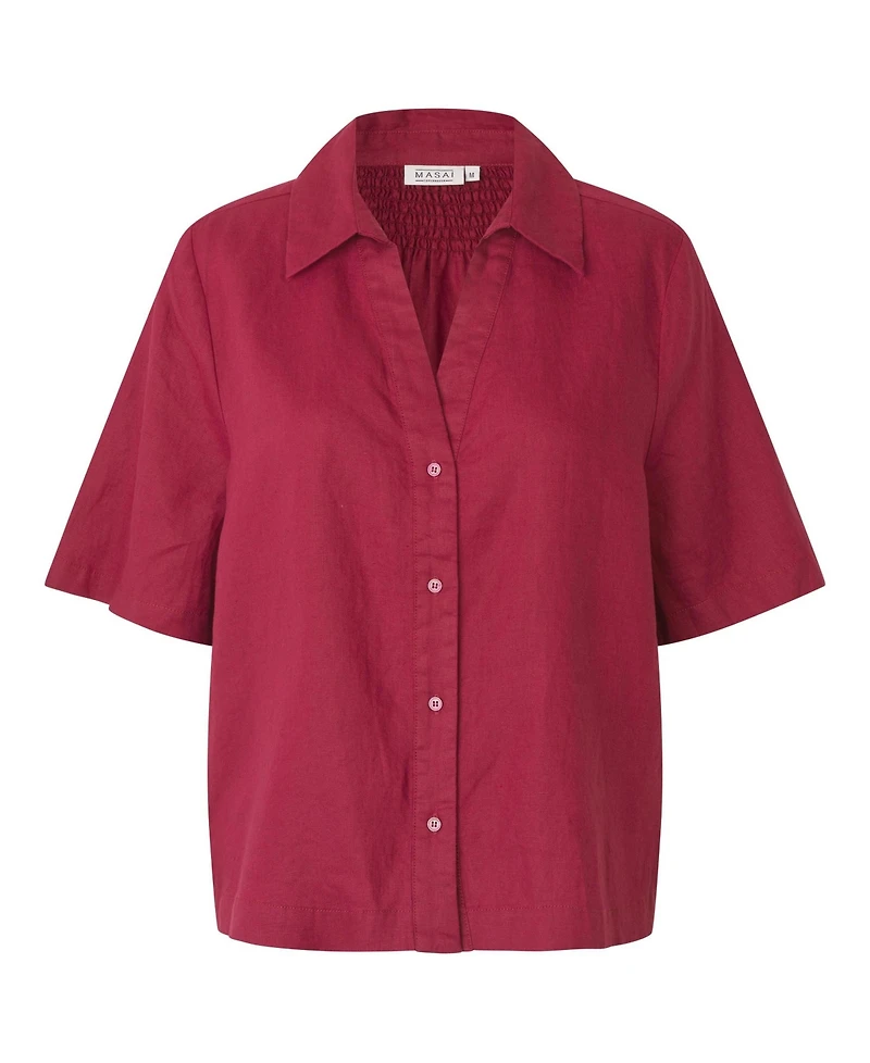 Masai Copenhagen Women's Mairyssa Smock Back Linen Shirt