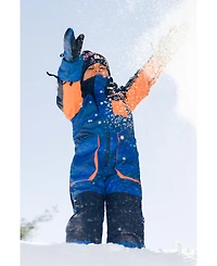 Deux par Big Boys (6-14) One Piece Play Snowsuit Blue with Stripes