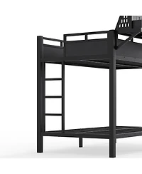Streamdale FurnitureTwin Xl/Twin Xl Metal Bunk Bed with Storage Usb and Led Lights