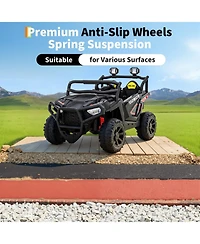 homfan 2-Seater Electric Utv Ride-On Truck with Remote Control, Led Lights & 4-Wheel Suspension, 120 lb Capacity, Ages 2+