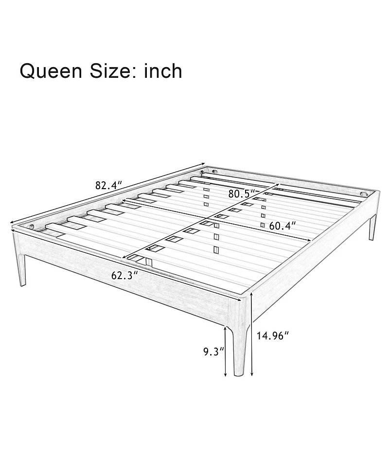 Streamdale Furniture Bamboo Platform Bed Frame