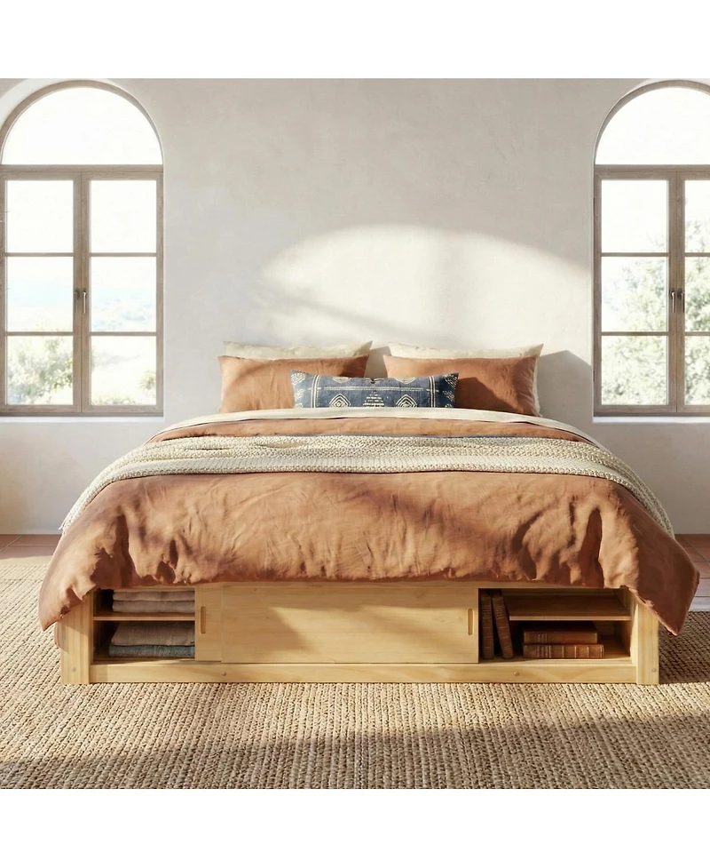 Streamdale Furniture Platform Bed With 4 Drawers, Footboard Storage, No Headboard