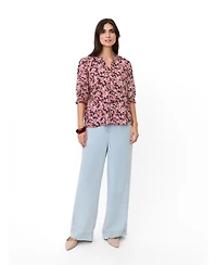 Masai Copenhagen Women's Mabrenitha Floral Mandarin Collar Blouse