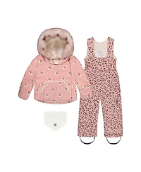 Deux par Deux Toddler Girl ( 2T - 3T ) Two-Piece Snowsuit Rose Leopard Print