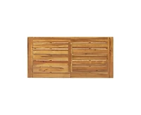 sumyeg Outdoor Acacia Wood Metal Base Dining Table with Teak Finish