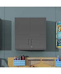 Boyel Living 30 Inch Wall Mounted Storage Cabinet Steel Adjustable Shelf Locking Doors