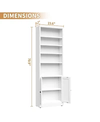 Boyel Living Industrial Modern Tall 5 Tier Adjustable Shelves Steel Bookshelf