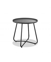 HomeRoots 18" Rounded Aluminum Outdoor Side Table