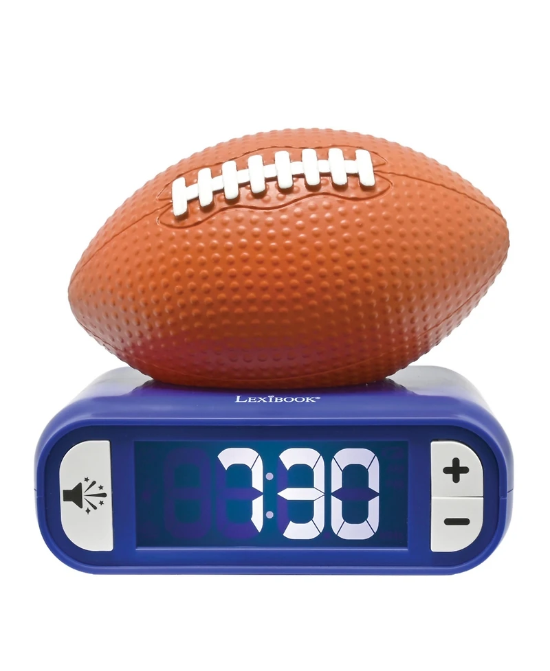 Lexibook, American Football, Night Light Alarm Clock, Sounds and Melodies, Backlit Lcd Screen, Luminescent, Snooze, RL800SO
