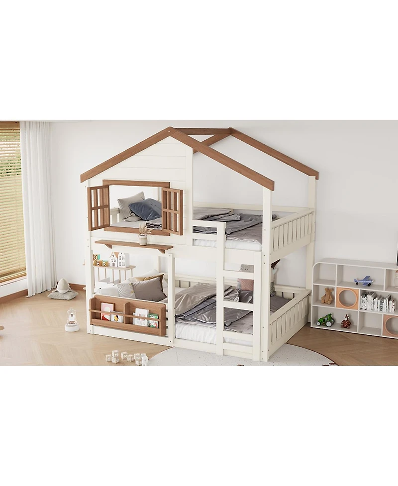 Streamdale Furniture House Bunk Bed With Bookshelf