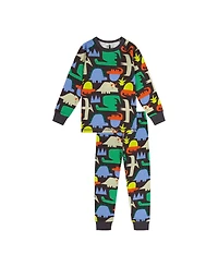 Deux par Deux Big Boys Kids&baby(6-12)Little Cotton Two Piece Pajama Set Dinosaur Print