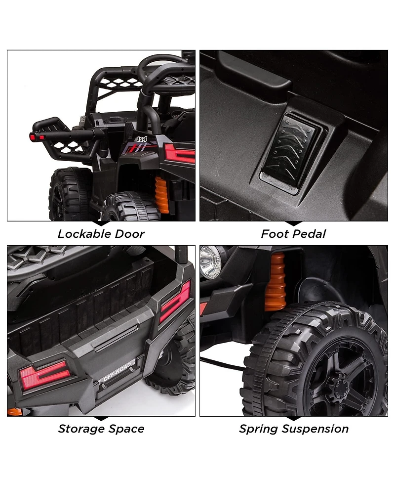 homfan 12V Kids Electric Ride On Utv Truck with Parental Remote Control, Spring Suspension, Ages 3-8