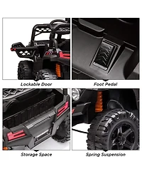 homfan 12V Kids Electric Ride On Utv Truck with Parental Remote Control, Spring Suspension, Ages 3-8