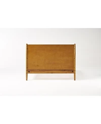Streamdale Furniture Mid-Century Modern Bed Acacia Wood, No Box Spring
